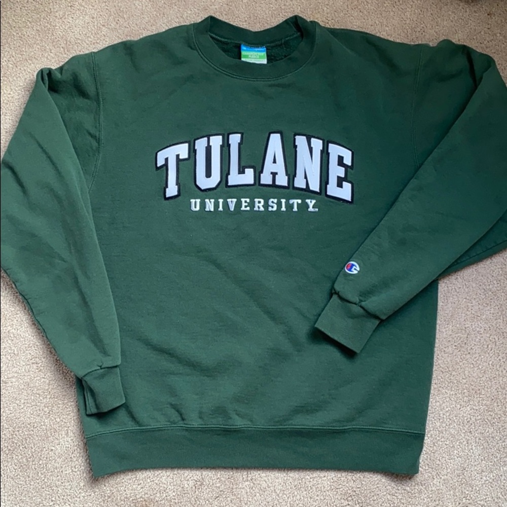 Green Champion Tulane sweatshirt